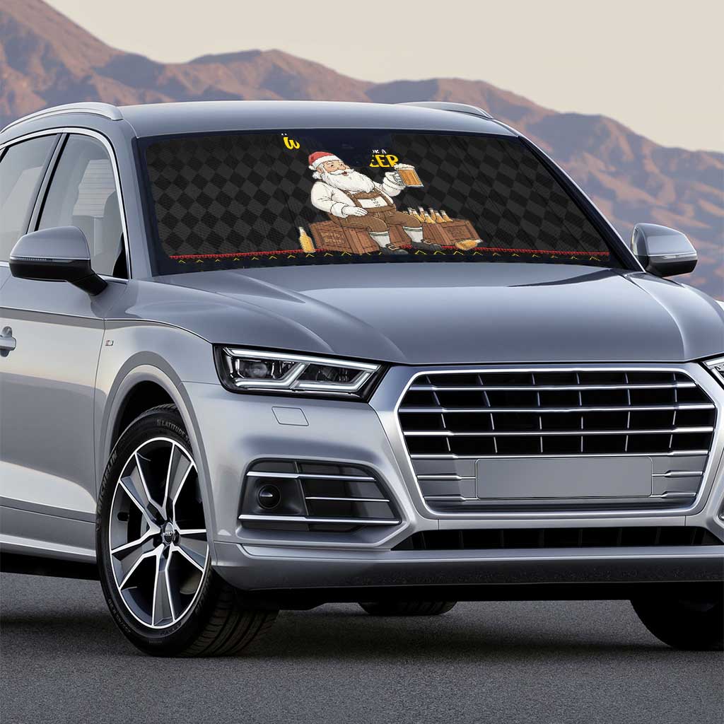Funny Santa Claus Auto Sun Shade It's The Most Wonderful Time For A Beer - Wonder Print Shop