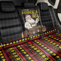 Funny Santa Claus Back Car Seat Cover It's The Most Wonderful Time For A Beer - Wonder Print Shop