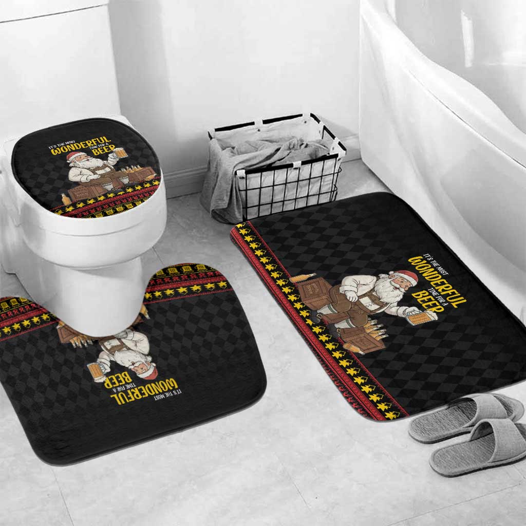 Funny Santa Claus Bathroom Set It's The Most Wonderful Time For A Beer - Wonder Print Shop