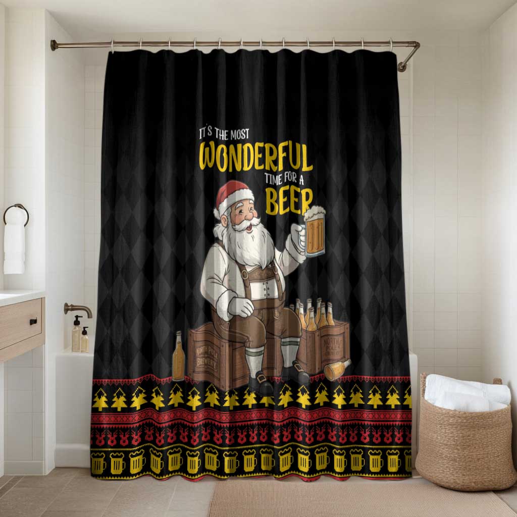 Funny Santa Claus Bathroom Set It's The Most Wonderful Time For A Beer - Wonder Print Shop