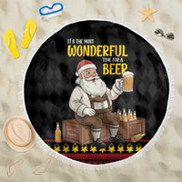 Funny Santa Claus Beach Blanket It's The Most Wonderful Time For A Beer - Wonder Print Shop
