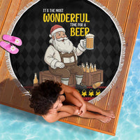 Funny Santa Claus Beach Blanket It's The Most Wonderful Time For A Beer - Wonder Print Shop