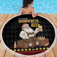 Funny Santa Claus Beach Blanket It's The Most Wonderful Time For A Beer - Wonder Print Shop