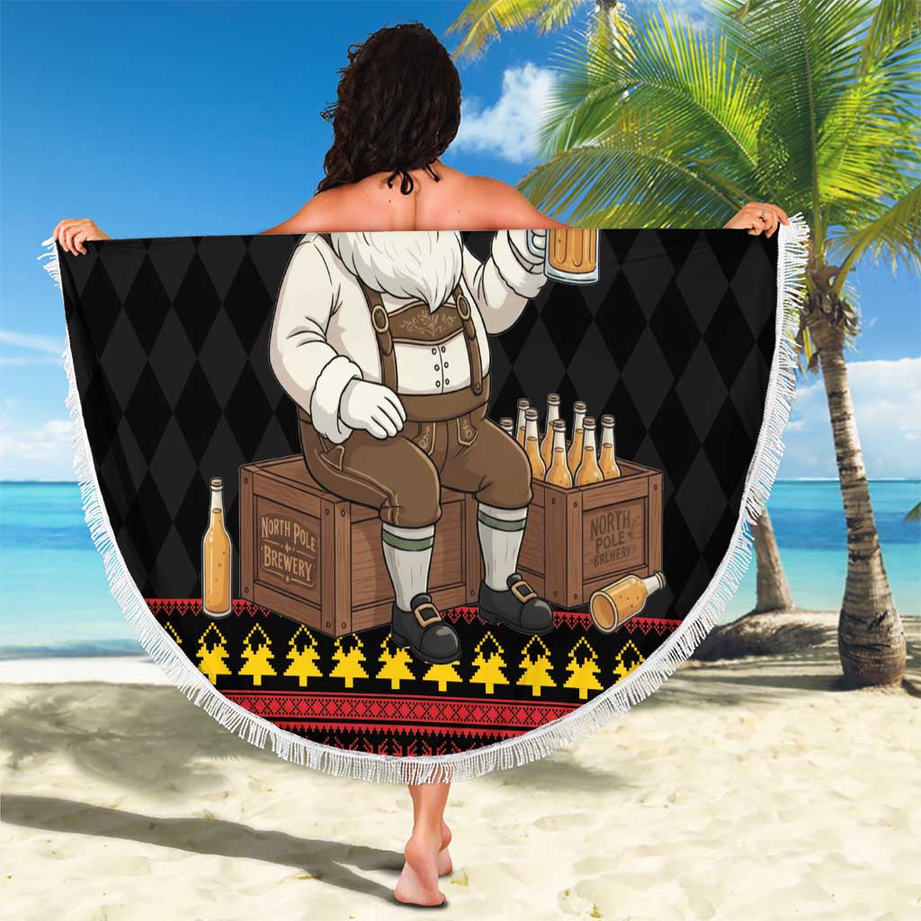 Funny Santa Claus Beach Blanket It's The Most Wonderful Time For A Beer - Wonder Print Shop