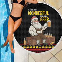 Funny Santa Claus Beach Blanket It's The Most Wonderful Time For A Beer - Wonder Print Shop