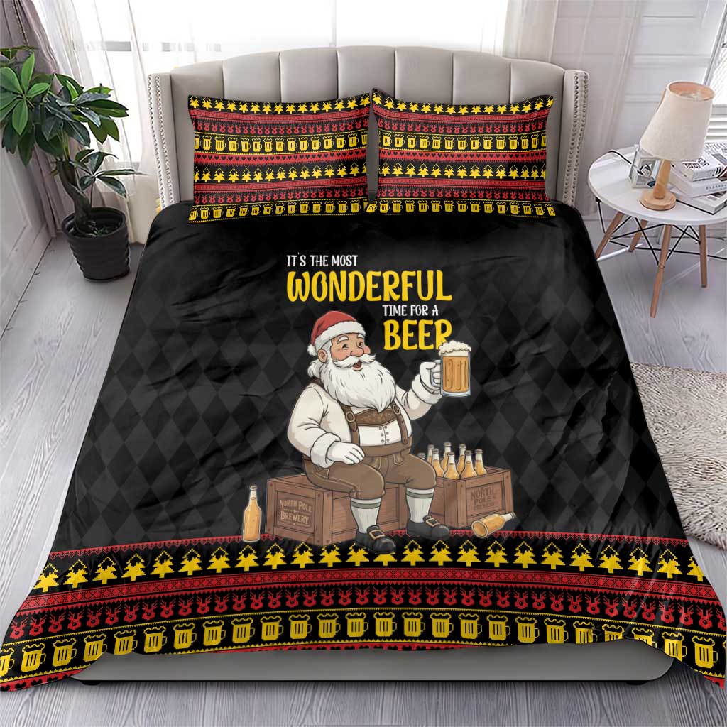 Funny Santa Claus Bedding Set It's The Most Wonderful Time For A Beer - Wonder Print Shop