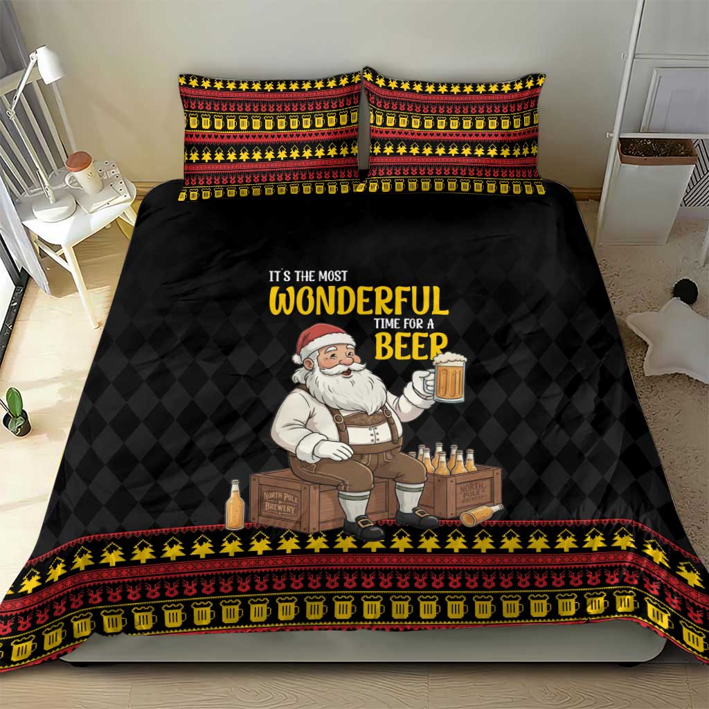 Funny Santa Claus Bedding Set It's The Most Wonderful Time For A Beer - Wonder Print Shop