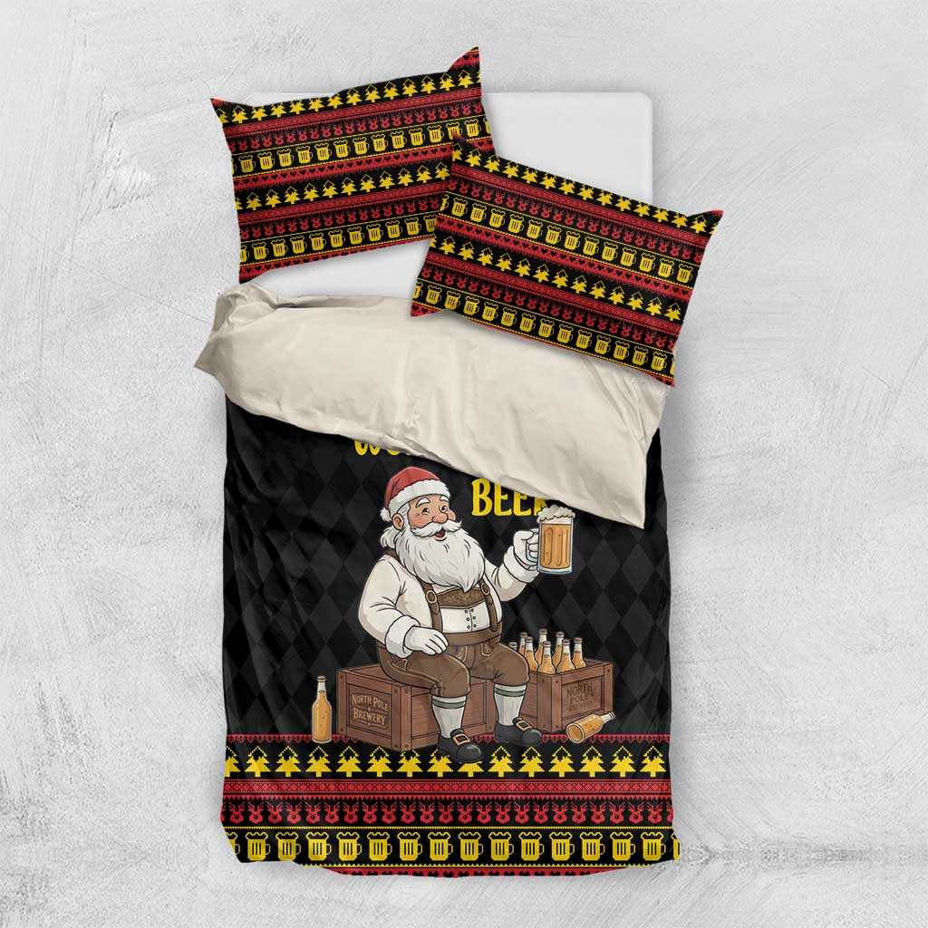 Funny Santa Claus Bedding Set It's The Most Wonderful Time For A Beer - Wonder Print Shop