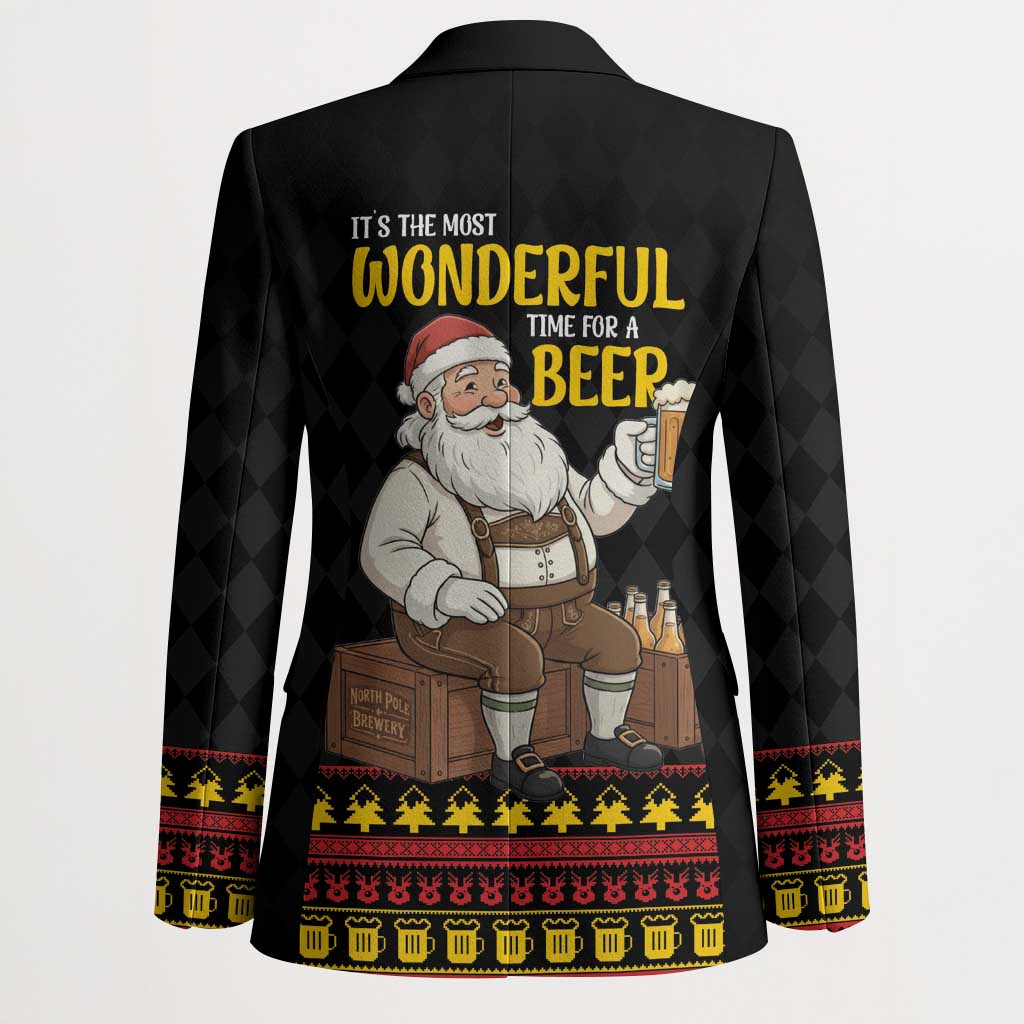 Funny Santa Claus Blazer It's The Most Wonderful Time For A Beer - Wonder Print Shop