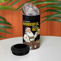 Funny Santa Claus 4 in 1 Can Cooler Tumbler It's The Most Wonderful Time For A Beer - Wonder Print Shop