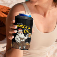 Funny Santa Claus 4 in 1 Can Cooler Tumbler It's The Most Wonderful Time For A Beer - Wonder Print Shop