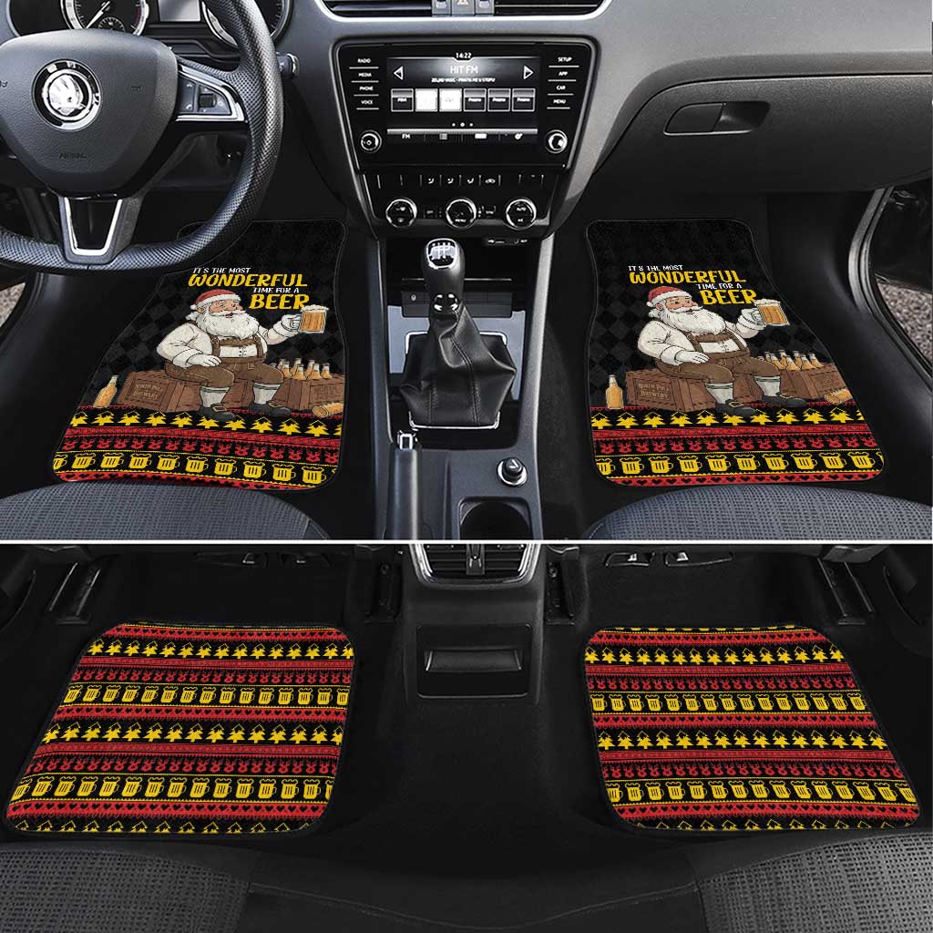 Funny Santa Claus Car Mats It's The Most Wonderful Time For A Beer - Wonder Print Shop