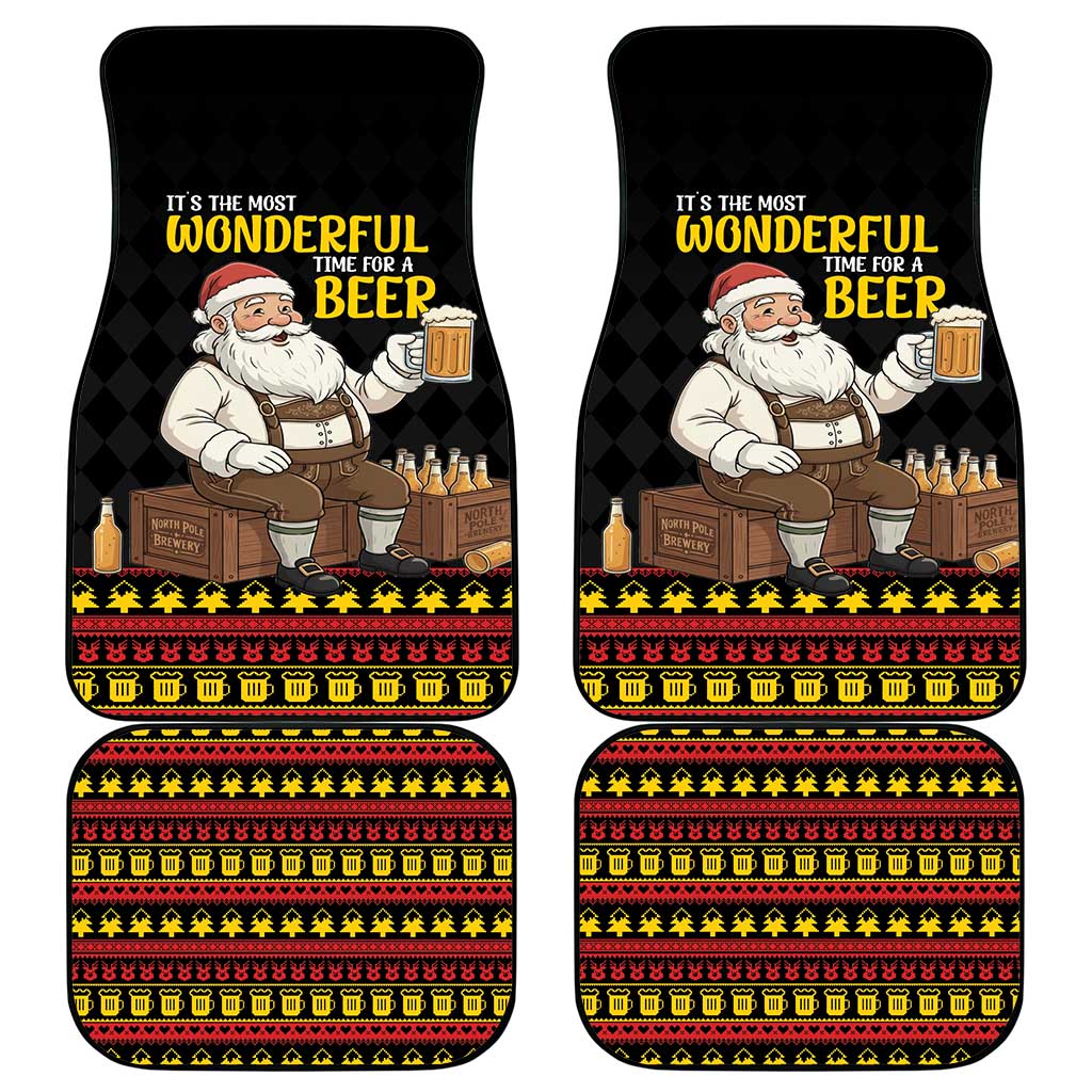 Funny Santa Claus Car Mats It's The Most Wonderful Time For A Beer - Wonder Print Shop