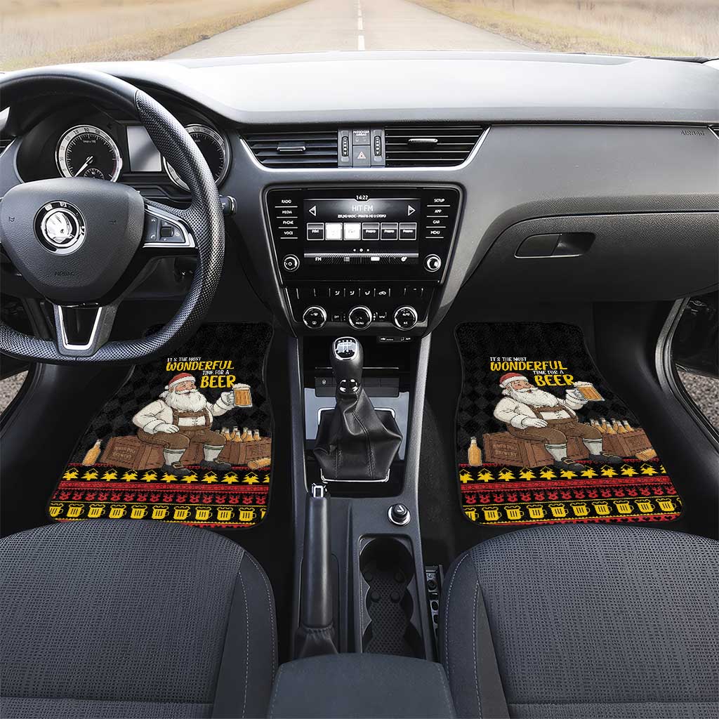 Funny Santa Claus Car Mats It's The Most Wonderful Time For A Beer - Wonder Print Shop