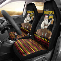 Funny Santa Claus Car Seat Cover It's The Most Wonderful Time For A Beer - Wonder Print Shop