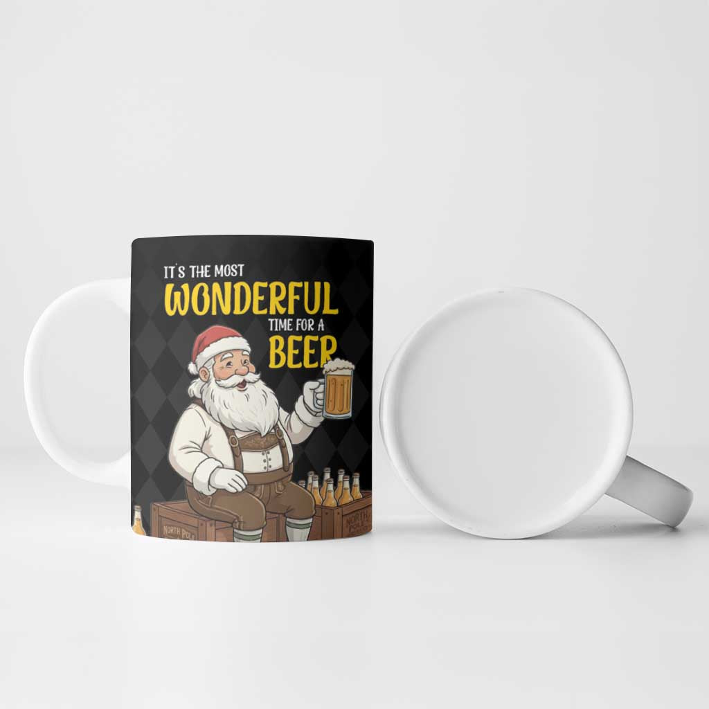 Funny Santa Claus Ceramic Mug It's The Most Wonderful Time For A Beer - Wonder Print Shop