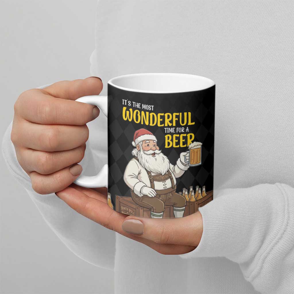 Funny Santa Claus Ceramic Mug It's The Most Wonderful Time For A Beer - Wonder Print Shop
