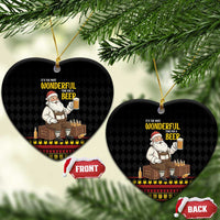 Funny Santa Claus Ceramic Ornament It's The Most Wonderful Time For A Beer - Wonder Print Shop