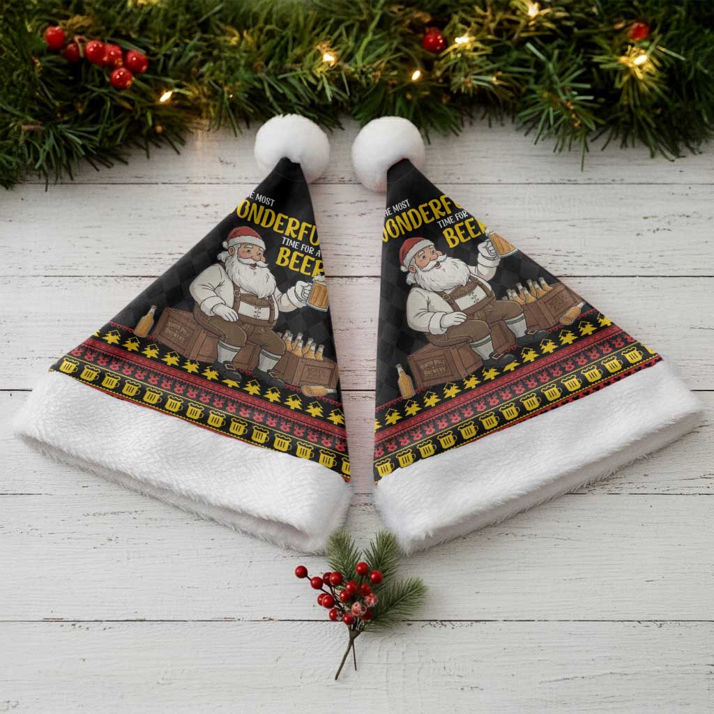 Funny Santa Claus Christmas Santa Hat It's The Most Wonderful Time For A Beer - Wonder Print Shop