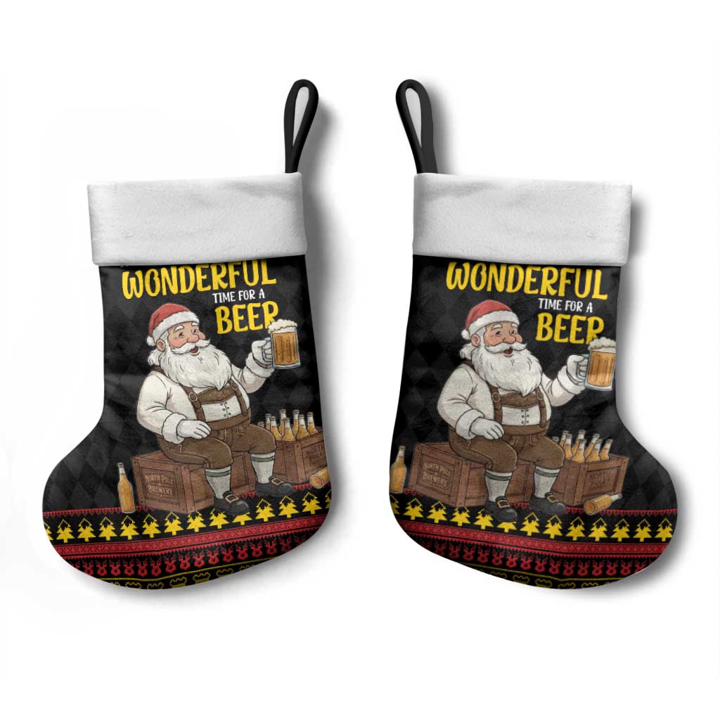 Funny Santa Claus Christmas Stocking It's The Most Wonderful Time For A Beer - Wonder Print Shop
