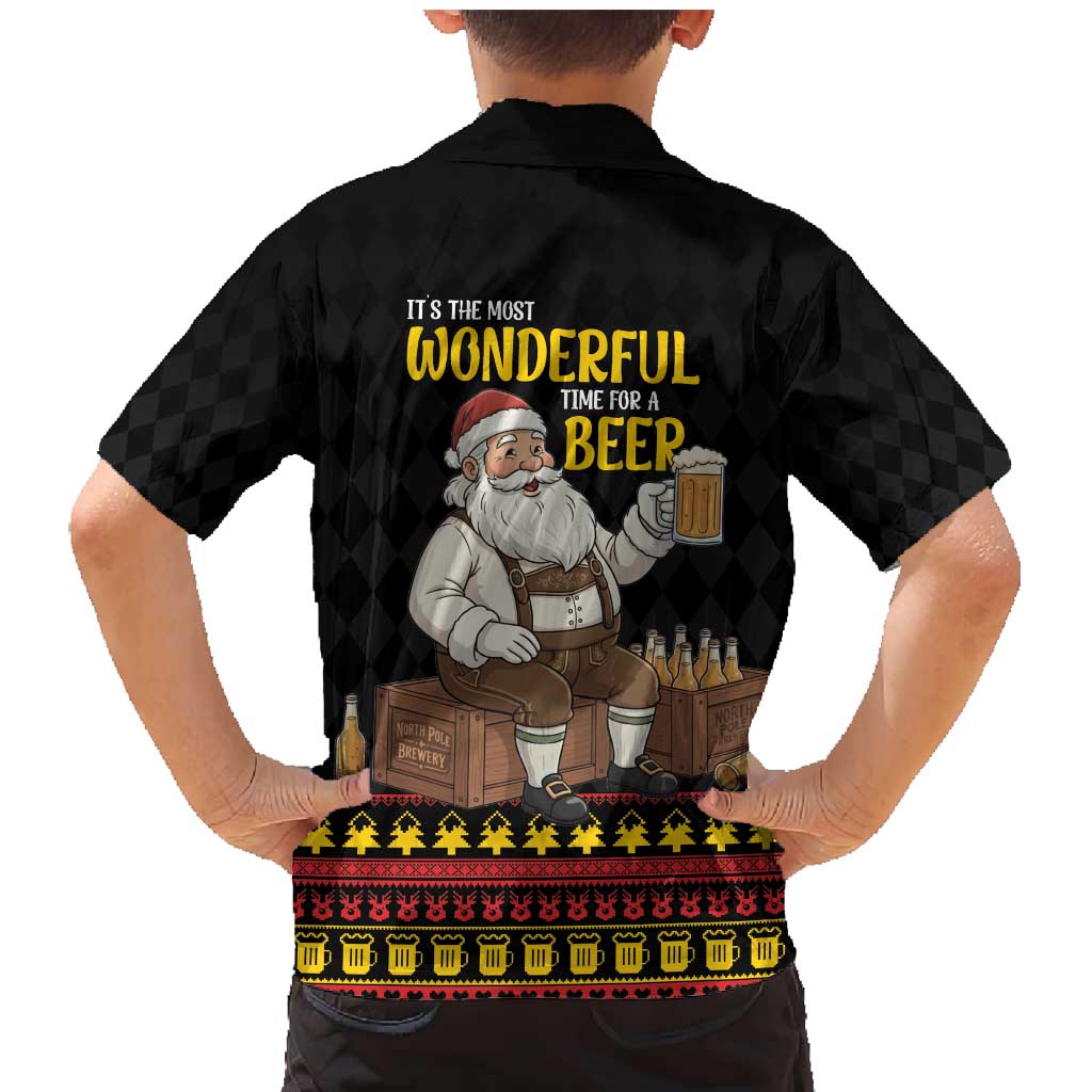 Funny Santa Claus Family Matching Mermaid Dress and Hawaiian Shirt It's The Most Wonderful Time For A Beer - Wonder Print Shop
