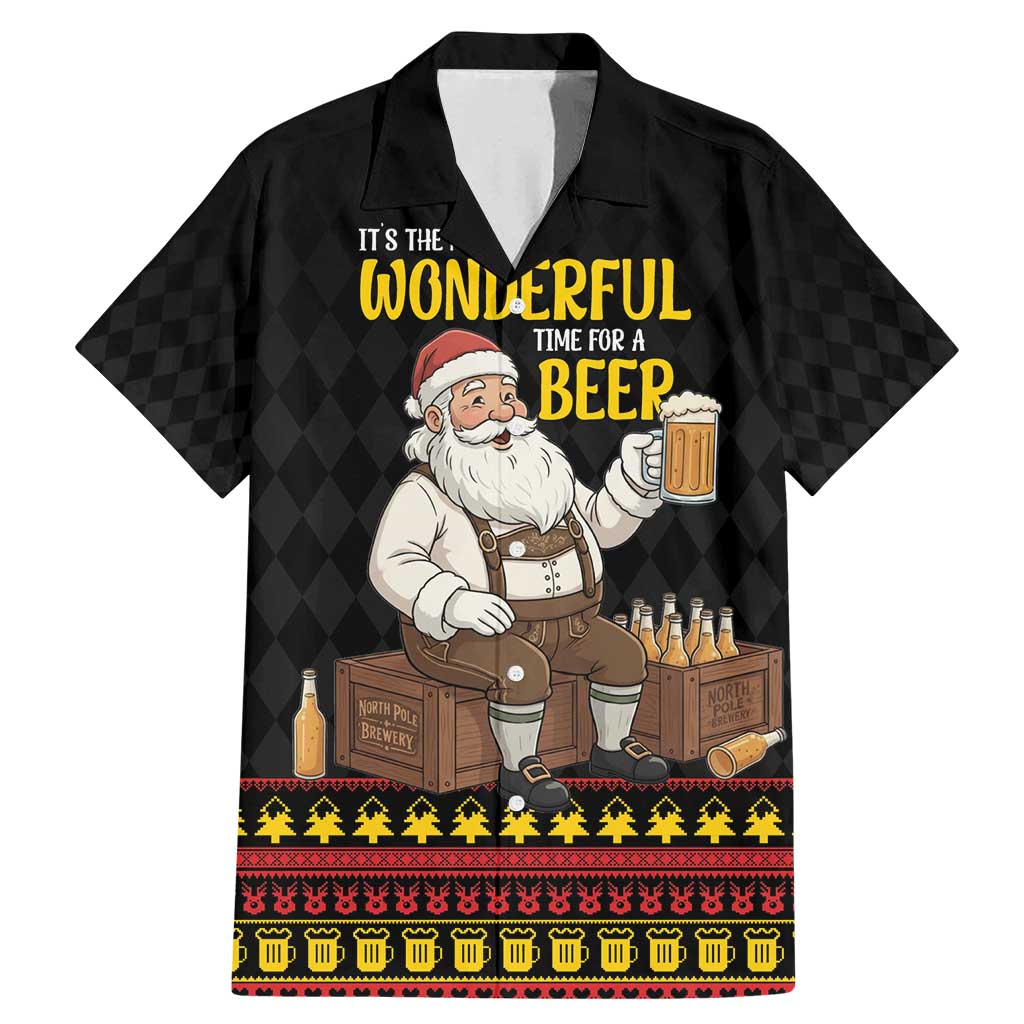 Funny Santa Claus Family Matching Mermaid Dress and Hawaiian Shirt It's The Most Wonderful Time For A Beer - Wonder Print Shop