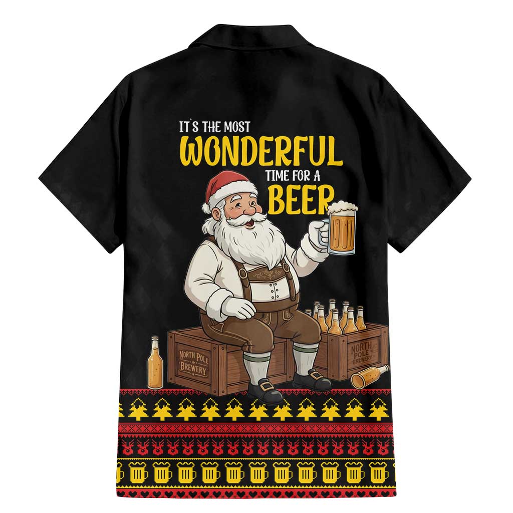 Funny Santa Claus Family Matching Mermaid Dress and Hawaiian Shirt It's The Most Wonderful Time For A Beer - Wonder Print Shop