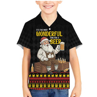 Funny Santa Claus Family Matching Mermaid Dress and Hawaiian Shirt It's The Most Wonderful Time For A Beer - Wonder Print Shop