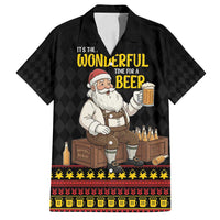 Funny Santa Claus Family Matching Off Shoulder Short Dress and Hawaiian Shirt It's The Most Wonderful Time For A Beer - Wonder Print Shop
