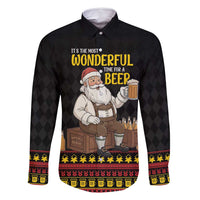 Funny Santa Claus Family Matching Off Shoulder Short Dress and Hawaiian Shirt It's The Most Wonderful Time For A Beer - Wonder Print Shop