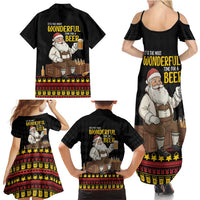 Funny Santa Claus Family Matching Summer Maxi Dress and Hawaiian Shirt It's The Most Wonderful Time For A Beer - Wonder Print Shop