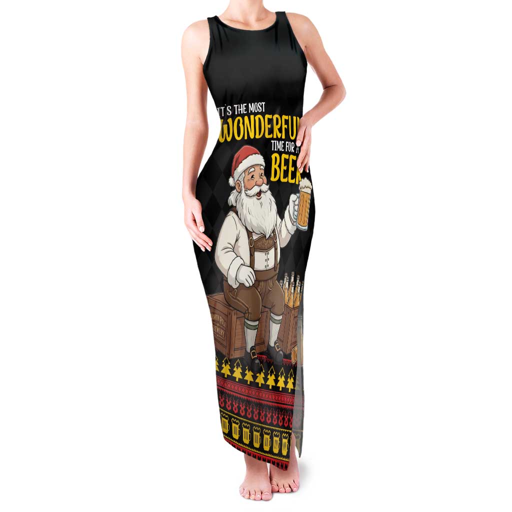Funny Santa Claus Family Matching Tank Maxi Dress and Hawaiian Shirt It's The Most Wonderful Time For A Beer - Wonder Print Shop