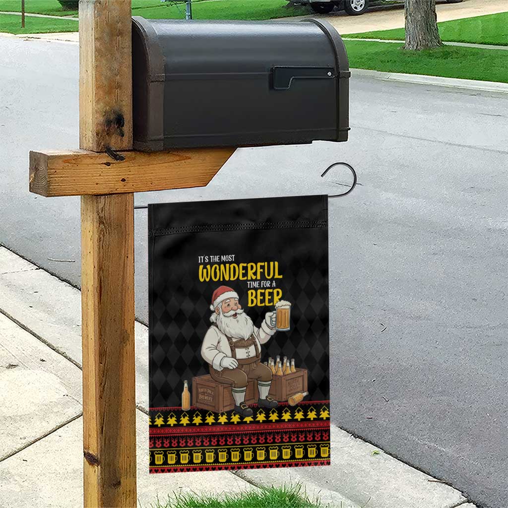 Funny Santa Claus Garden Flag It's The Most Wonderful Time For A Beer - Wonder Print Shop