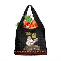Funny Santa Claus Grocery Bag It's The Most Wonderful Time For A Beer - Wonder Print Shop