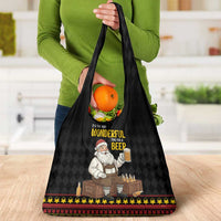 Funny Santa Claus Grocery Bag It's The Most Wonderful Time For A Beer - Wonder Print Shop