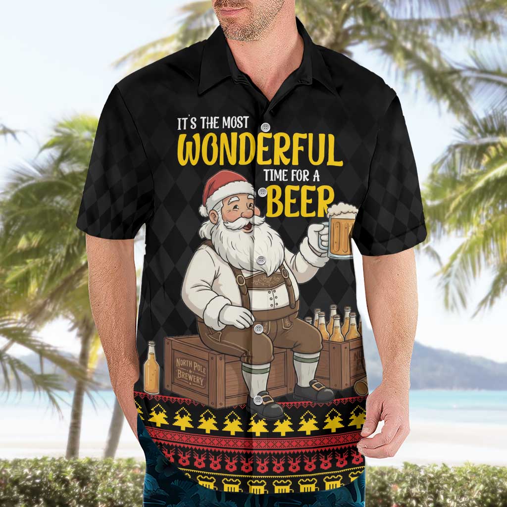 Funny Santa Claus Hawaiian Shirt It's The Most Wonderful Time For A Beer - Wonder Print Shop