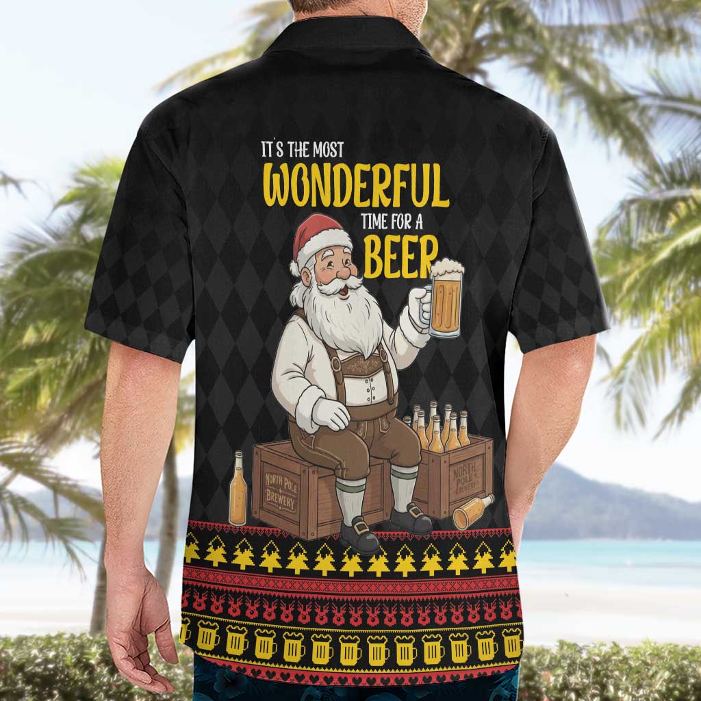 Funny Santa Claus Hawaiian Shirt It's The Most Wonderful Time For A Beer - Wonder Print Shop