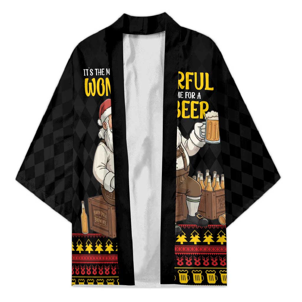 Funny Santa Claus Kimono It's The Most Wonderful Time For A Beer - Wonder Print Shop