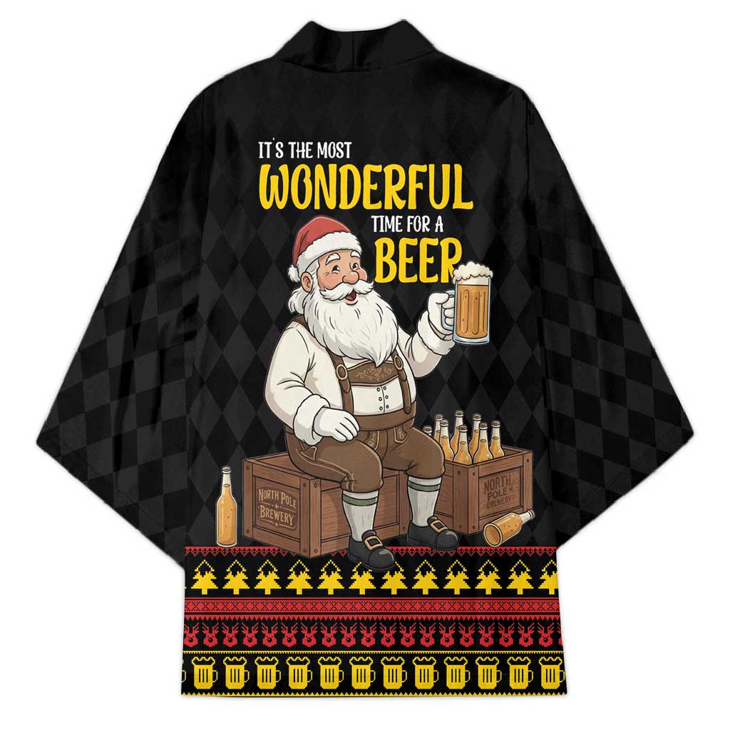 Funny Santa Claus Kimono It's The Most Wonderful Time For A Beer - Wonder Print Shop