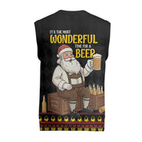 Funny Santa Claus Christmas Knitted V-Neck Vest It's The Most Wonderful Time For A Beer - Wonder Print Shop