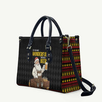 Funny Santa Claus Leather Bag It's The Most Wonderful Time For A Beer - Wonder Print Shop