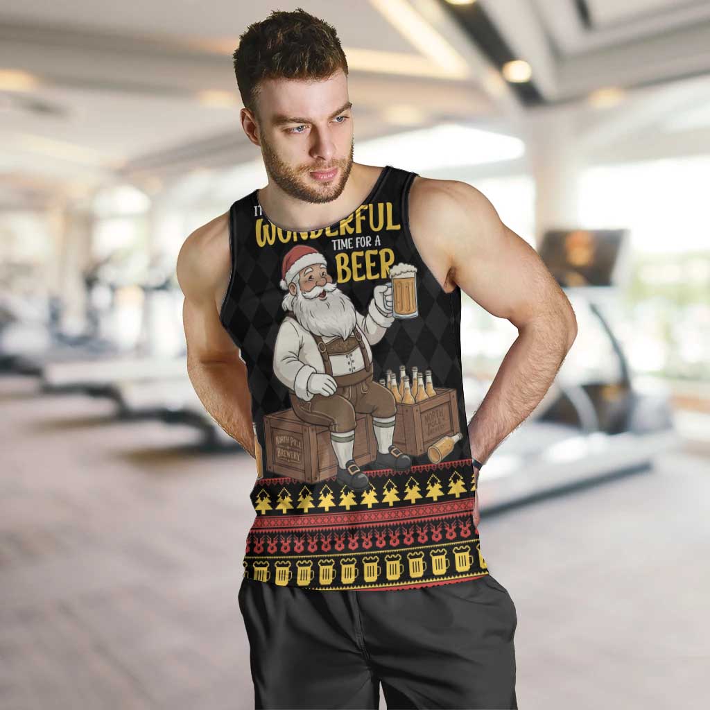 Funny Santa Claus Men Tank Top It's The Most Wonderful Time For A Beer - Wonder Print Shop