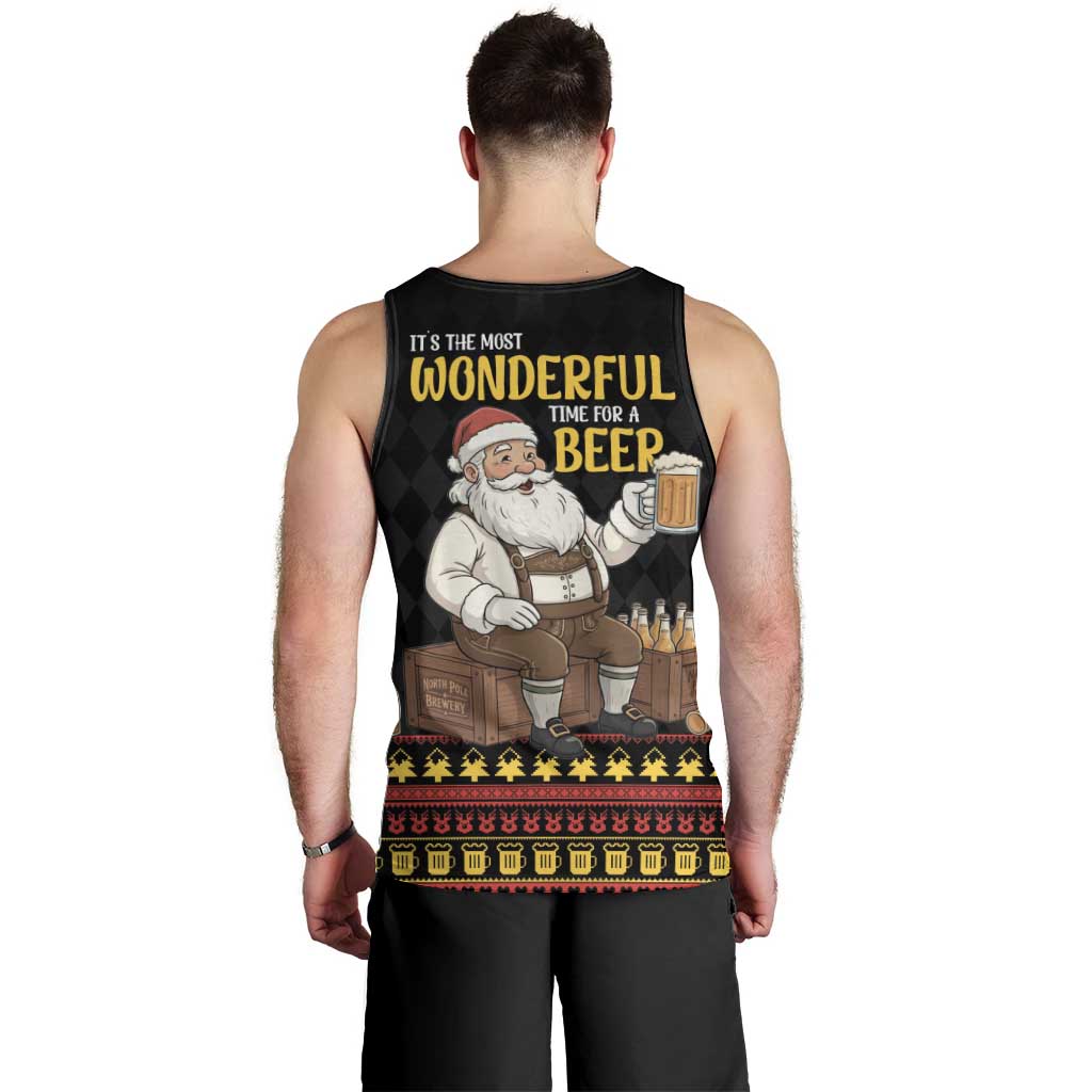 Funny Santa Claus Men Tank Top It's The Most Wonderful Time For A Beer - Wonder Print Shop