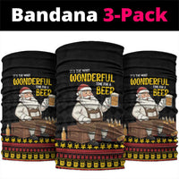 Funny Santa Claus Neck Gaiter It's The Most Wonderful Time For A Beer - Wonder Print Shop