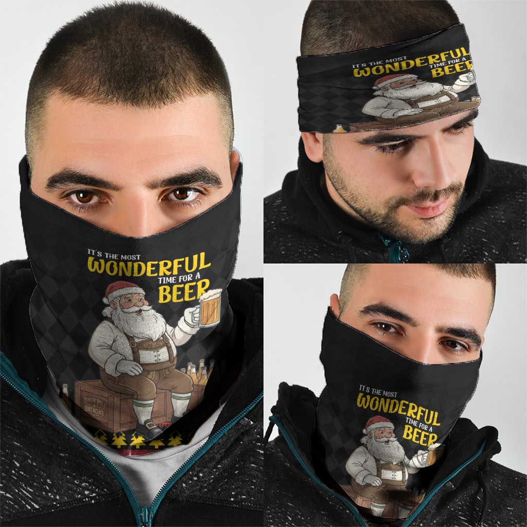 Funny Santa Claus Neck Gaiter It's The Most Wonderful Time For A Beer - Wonder Print Shop
