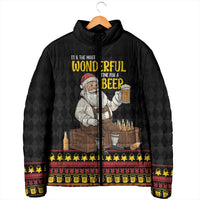 Funny Santa Claus Padded Jacket It's The Most Wonderful Time For A Beer - Wonder Print Shop