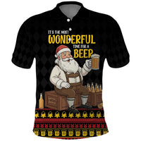 Funny Santa Claus Polo Shirt It's The Most Wonderful Time For A Beer - Wonder Print Shop