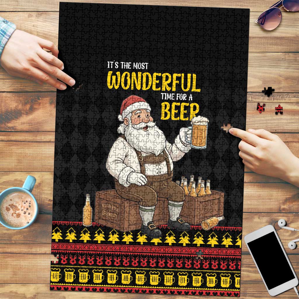 Funny Santa Claus Puzzle It's The Most Wonderful Time For A Beer - Wonder Print Shop