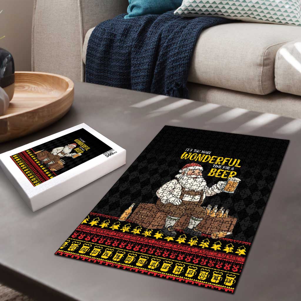 Funny Santa Claus Puzzle It's The Most Wonderful Time For A Beer - Wonder Print Shop