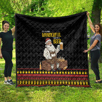 Funny Santa Claus Quilt It's The Most Wonderful Time For A Beer - Wonder Print Shop